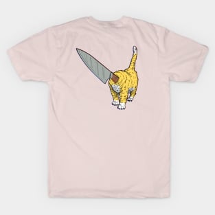 3D Knife Cat T-Shirt